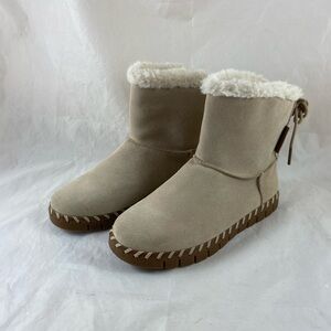 New Womens MUK LUKS Flexi Hoboken Tan Suede Memory Foam Ankle Boots Sz 7 WPL6134